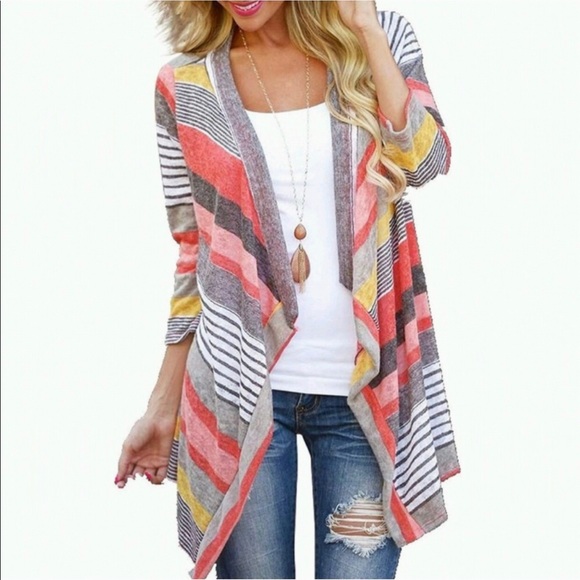 Sweaters - Stripped Cardigan